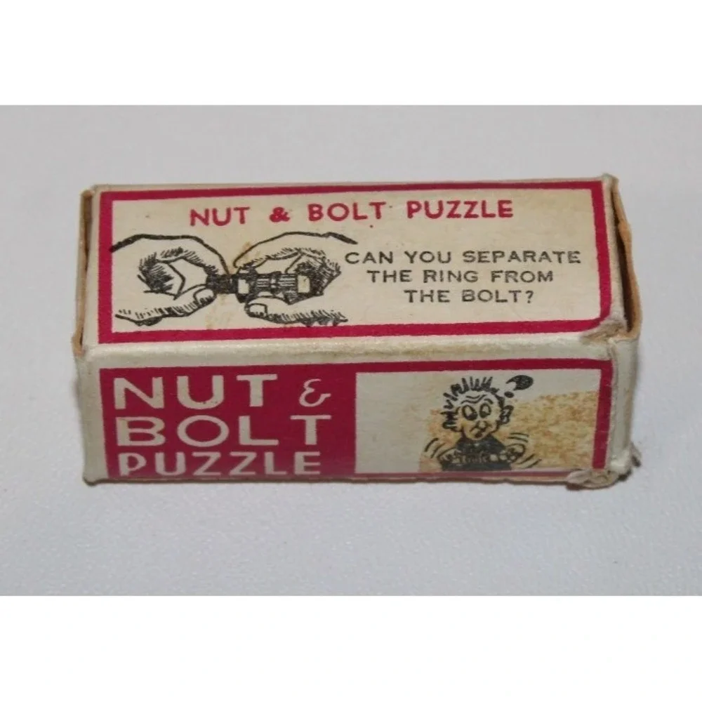 vintage Nut & Bolt Puzzle B. Shackman No. 9655 in box Made in Hong Kong